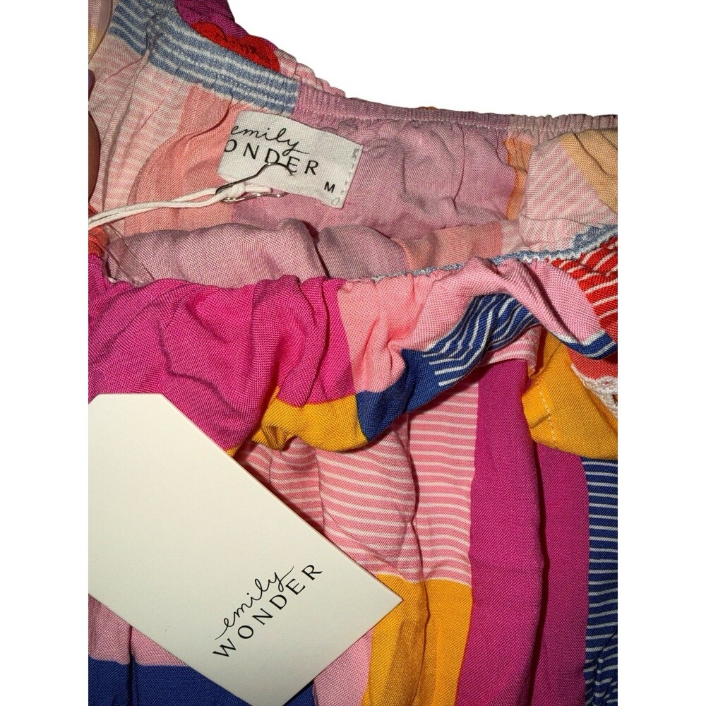 Emily Wonder Colorblock Patchwork Off Shoulder Dr… - image 4